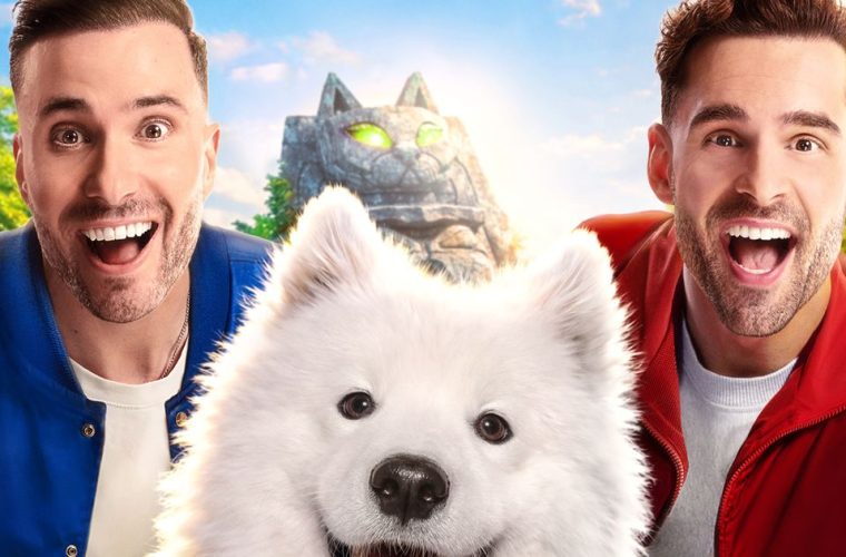 Promotieafbeelding voor De film van Rutger, Thomas & Paco 2, met de twee jongens en hun transformerende huisdier in een avonturlijke setting